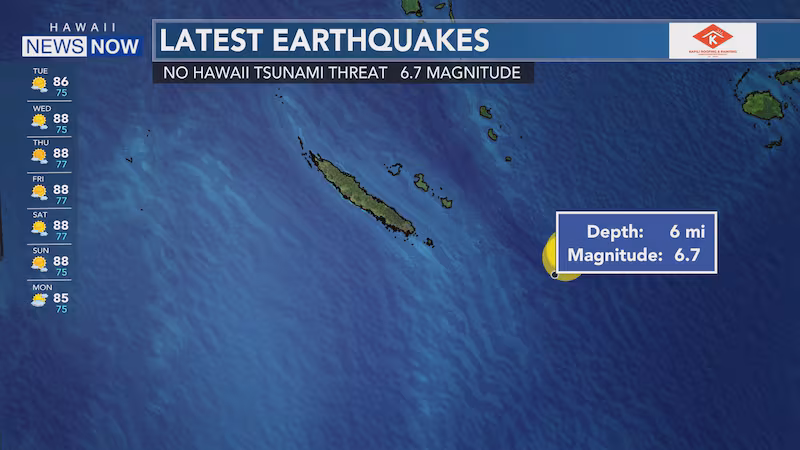 The center listed the earthquake’s preliminary location at 23.0 degrees south latitude and...