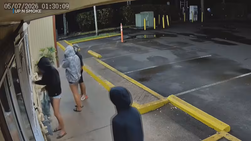 A viral surveillance video showing several masked individuals attempting to force their way...